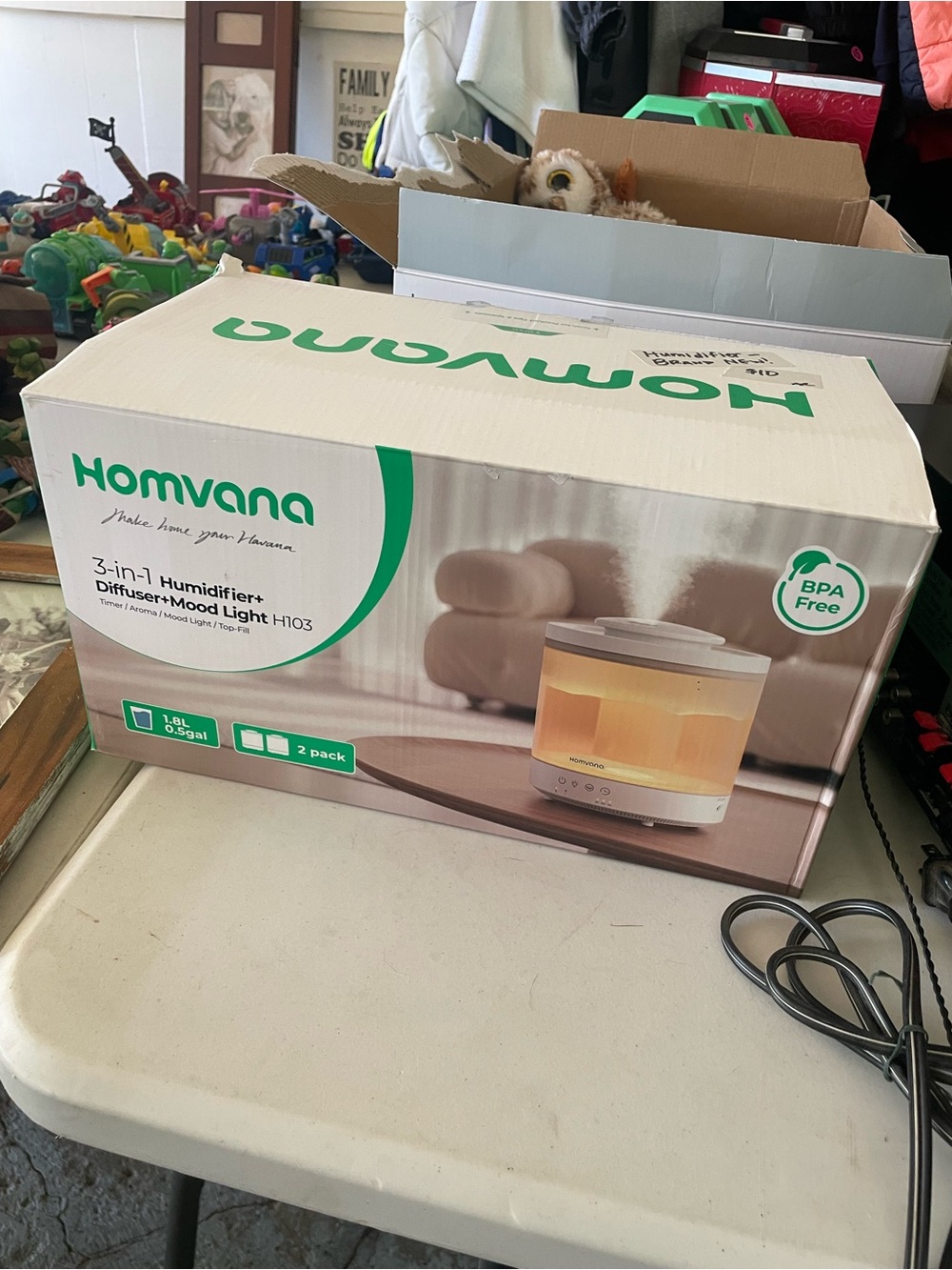 Homvana 3-in-1 Humidifier Diffuser with Mood Light - Amber